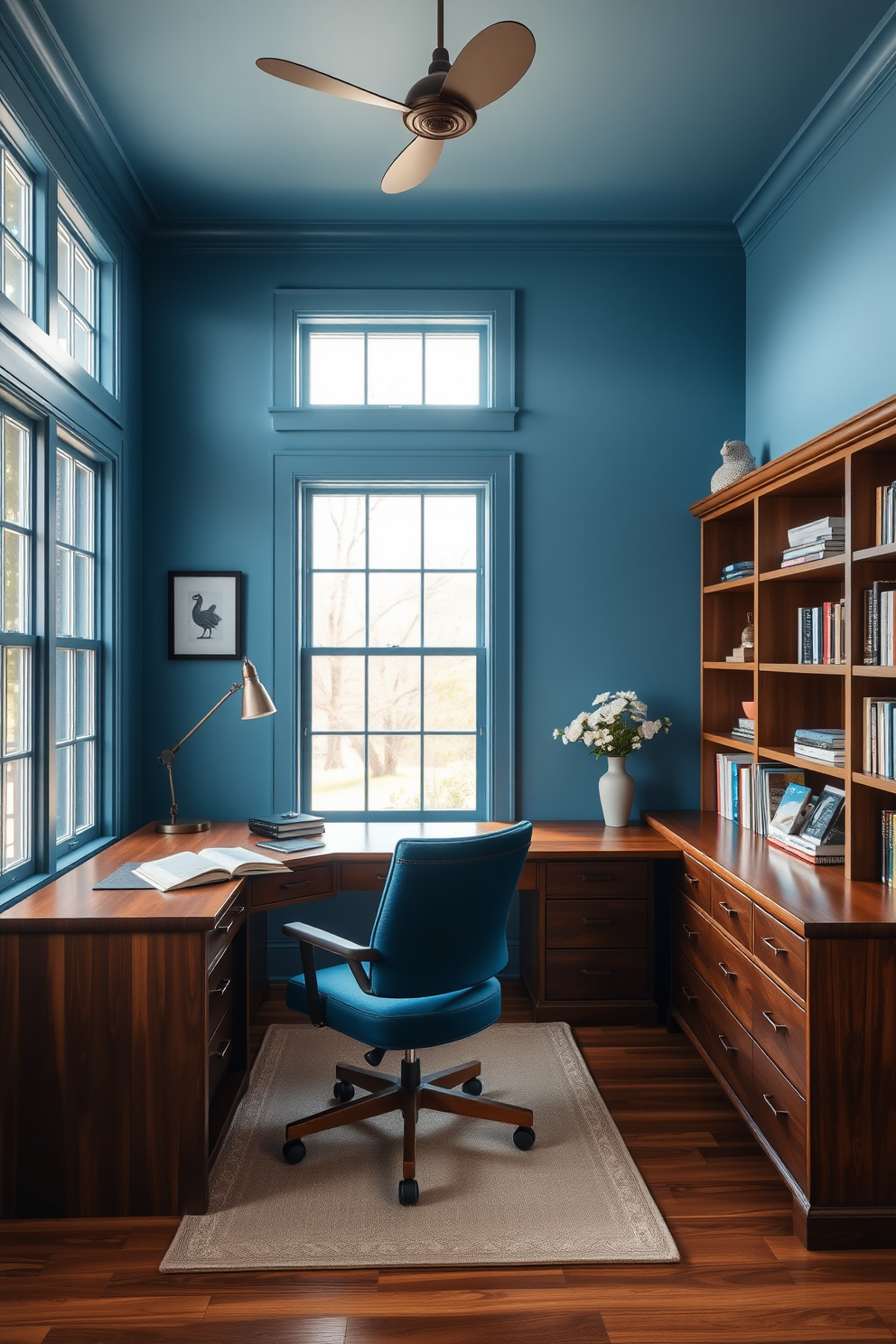 Blue Home Office Design Ideas 21