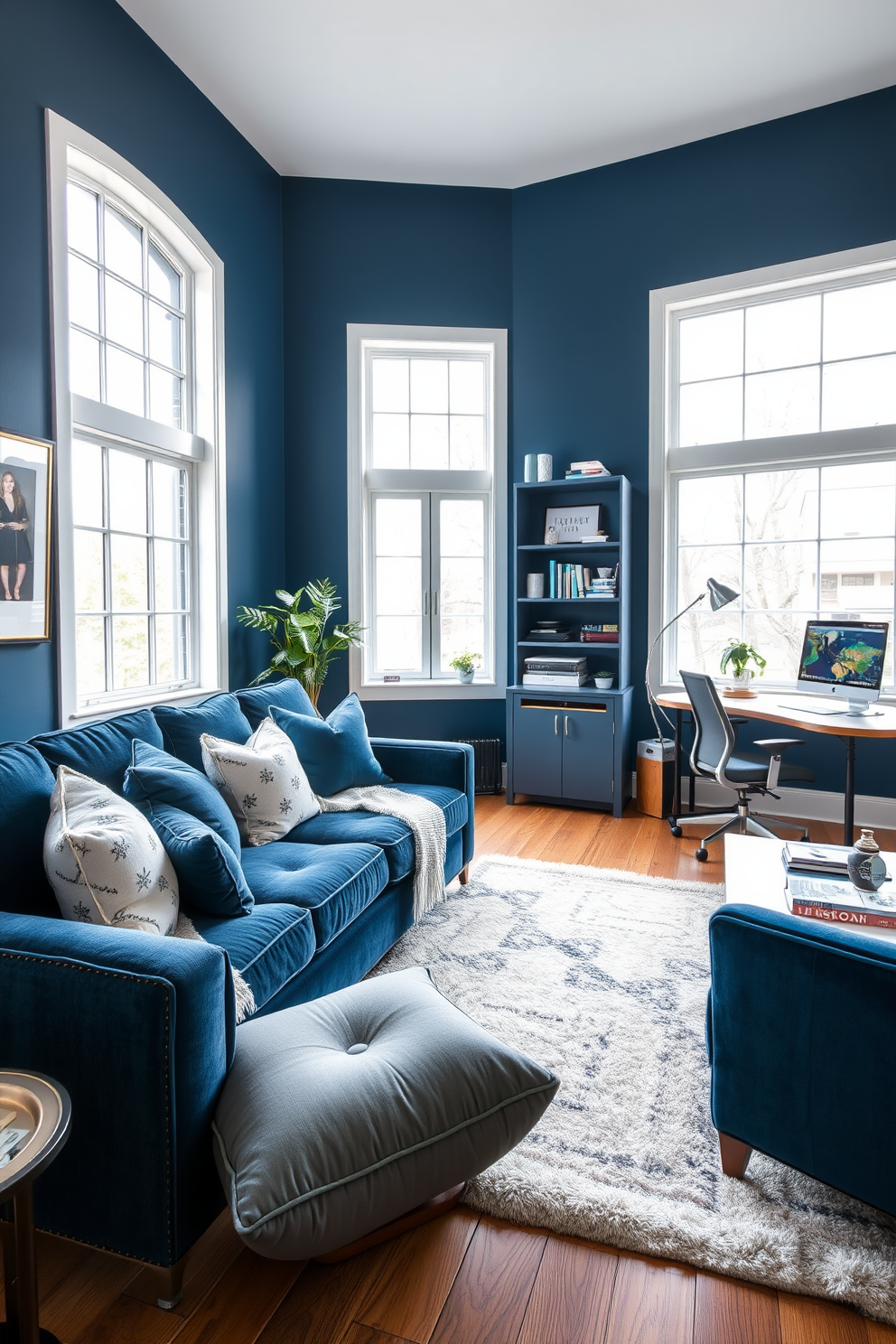 Blue Home Office Design Ideas 23