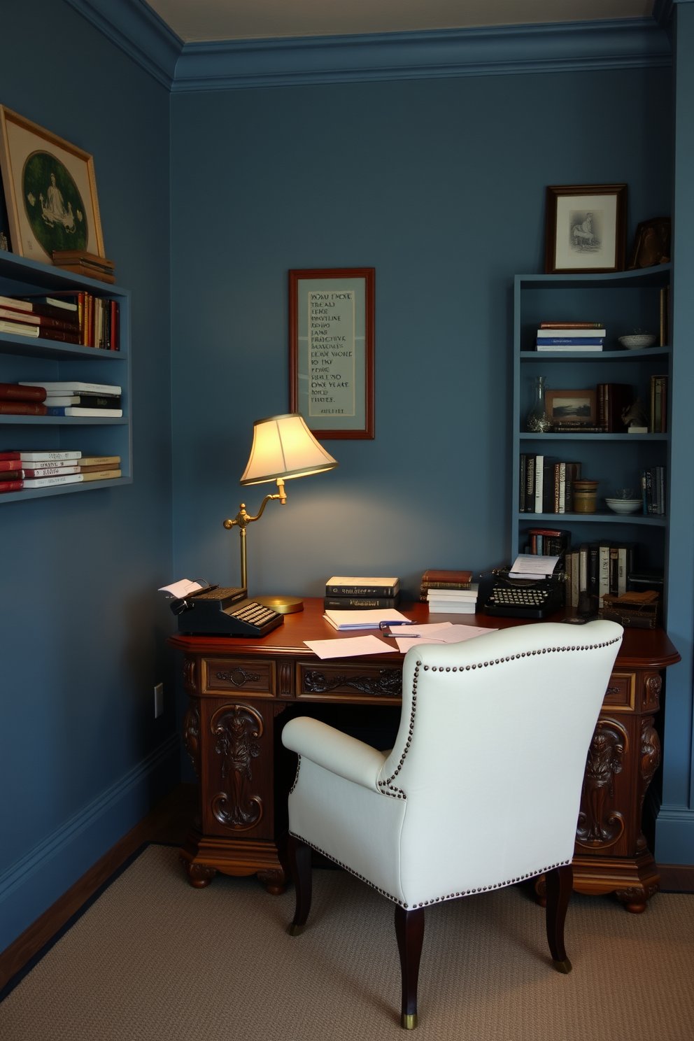 Blue Home Office Design Ideas 24