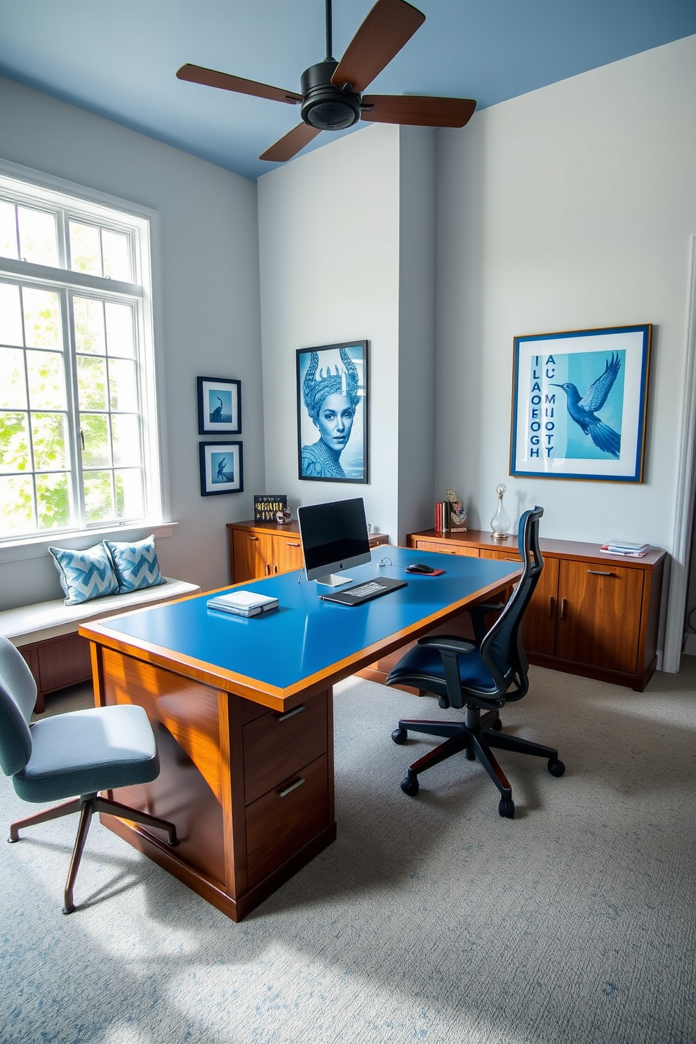 Blue Home Office Design Ideas 26