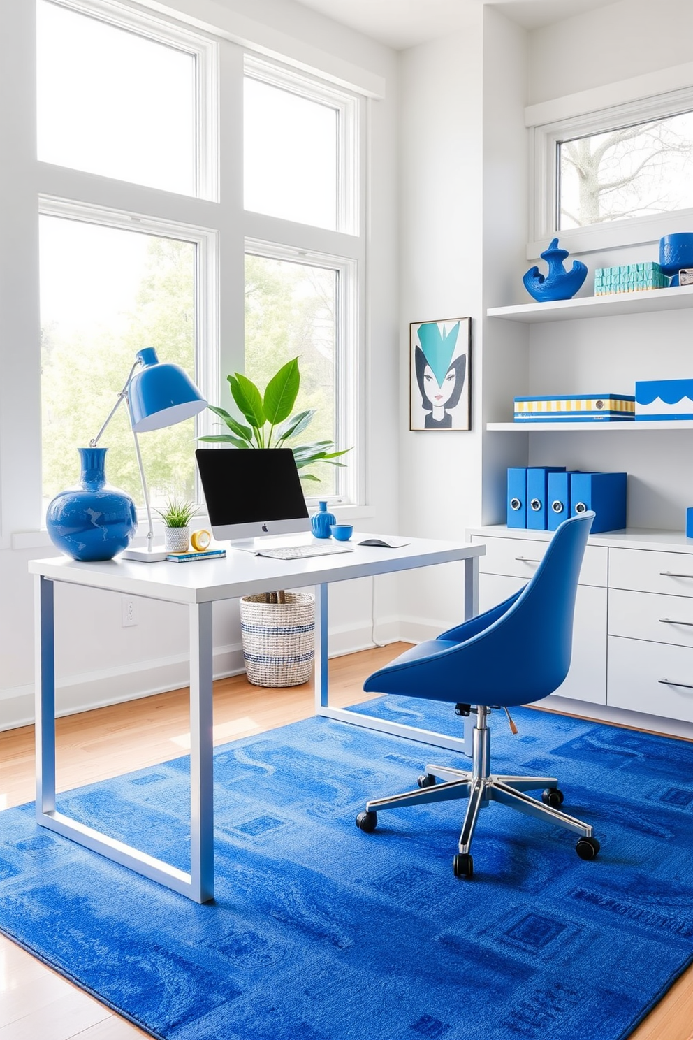 Blue Home Office Design Ideas 6