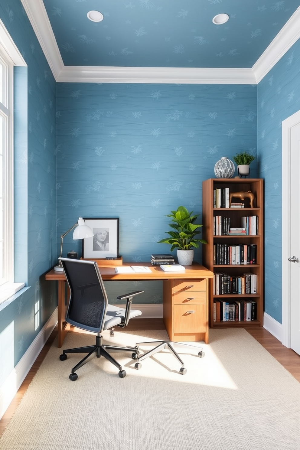 Blue Home Office Design Ideas 8