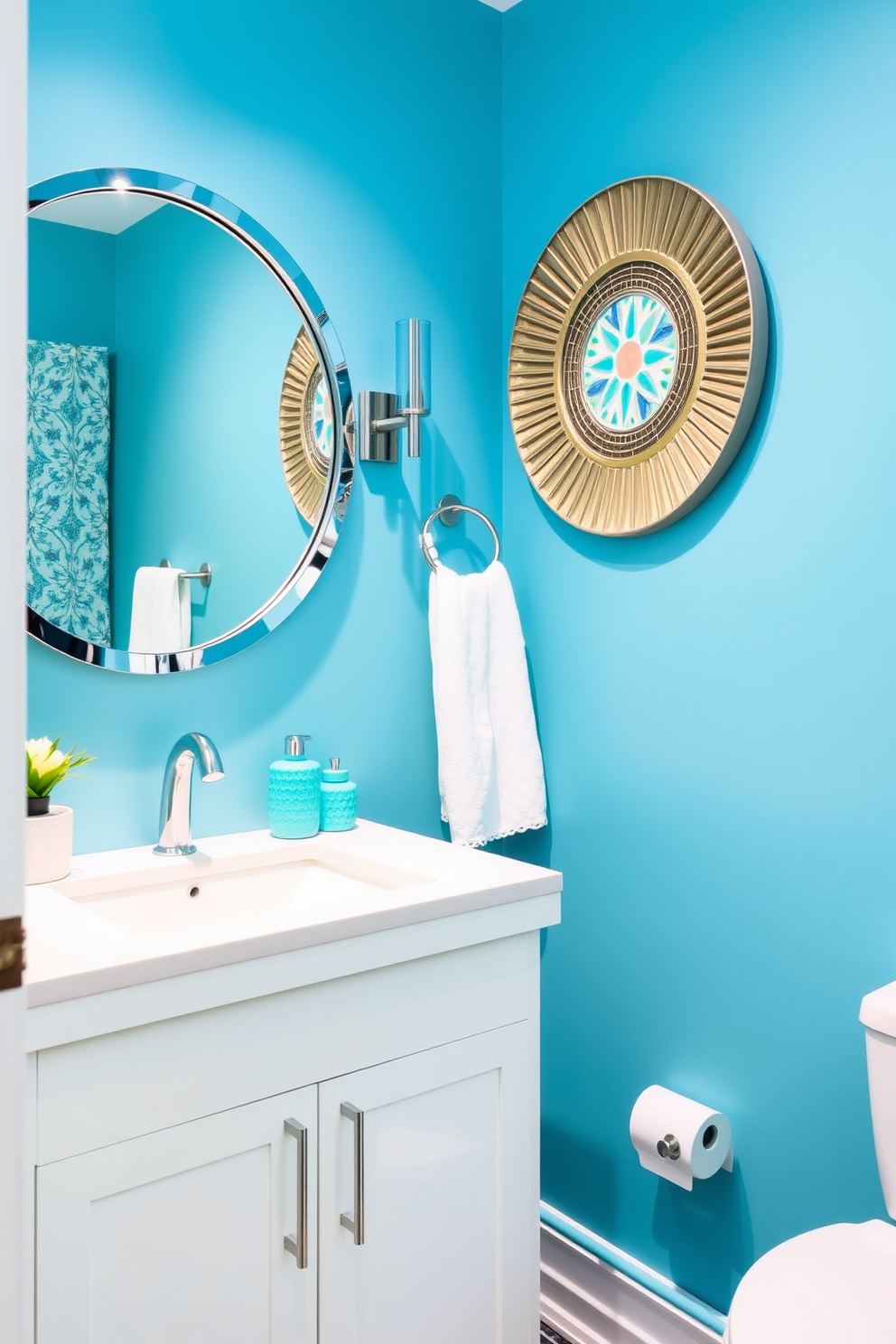 Blue Powder Room Design Ideas 14