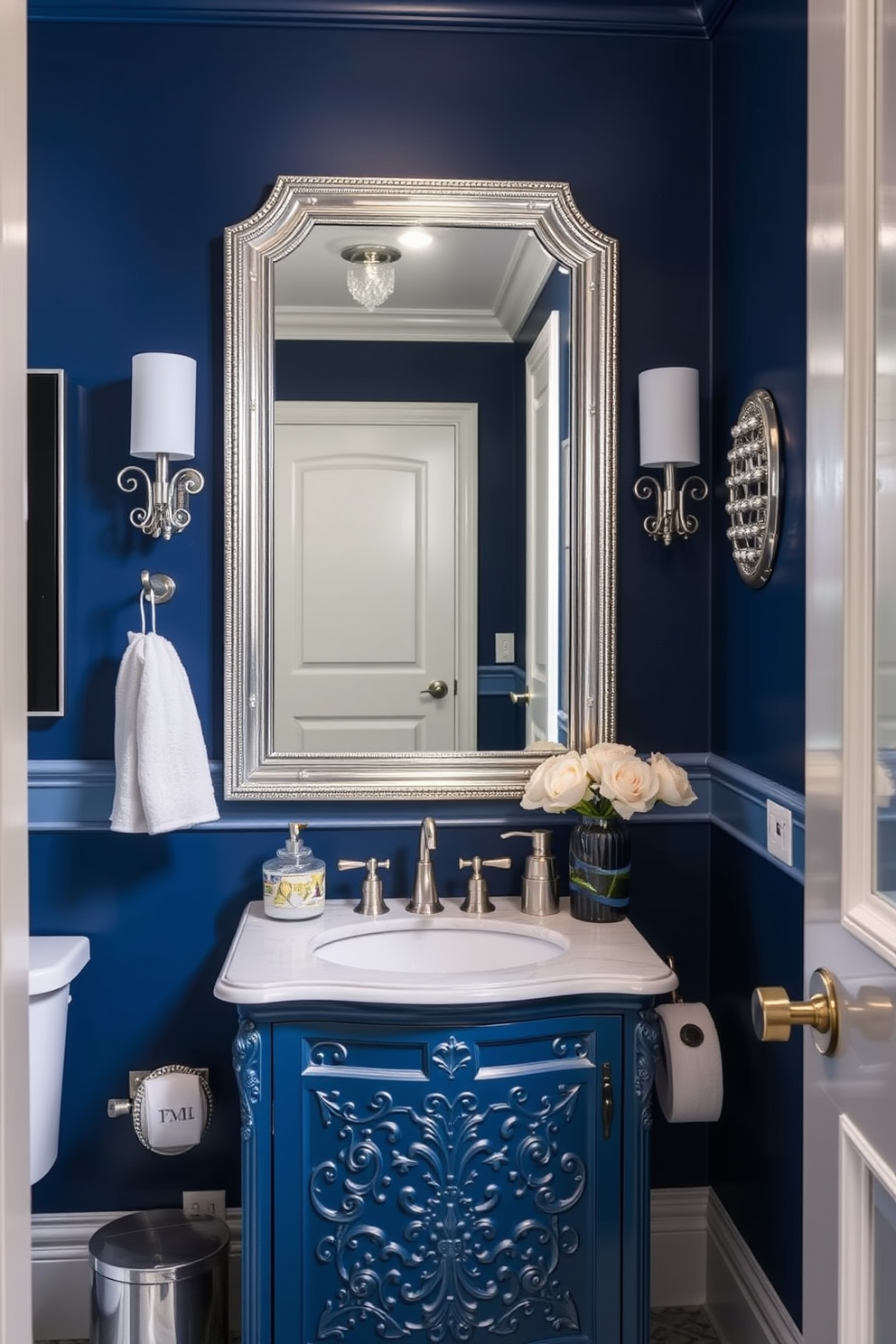 Blue Powder Room Design Ideas 21