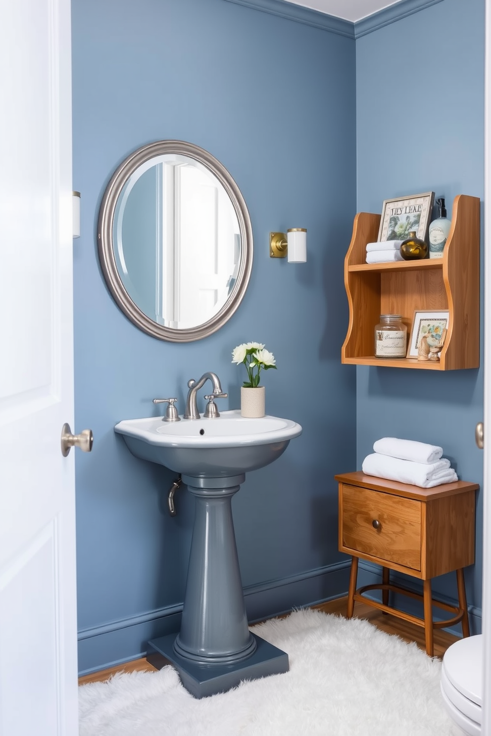 Blue Powder Room Design Ideas 27