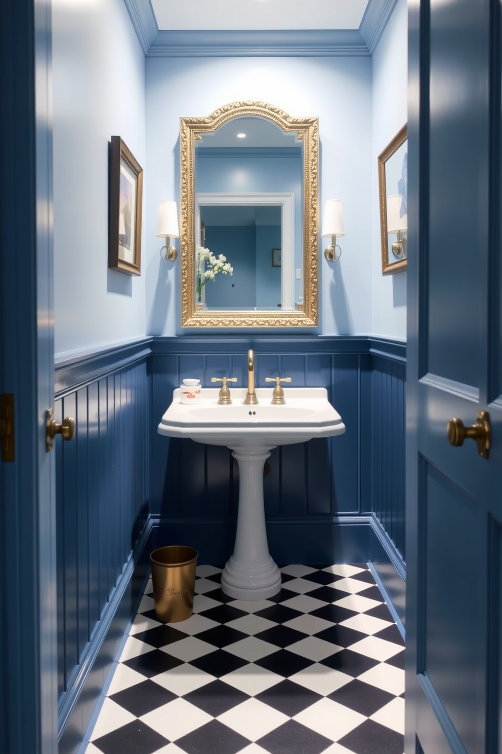 Blue Powder Room Design Ideas 30