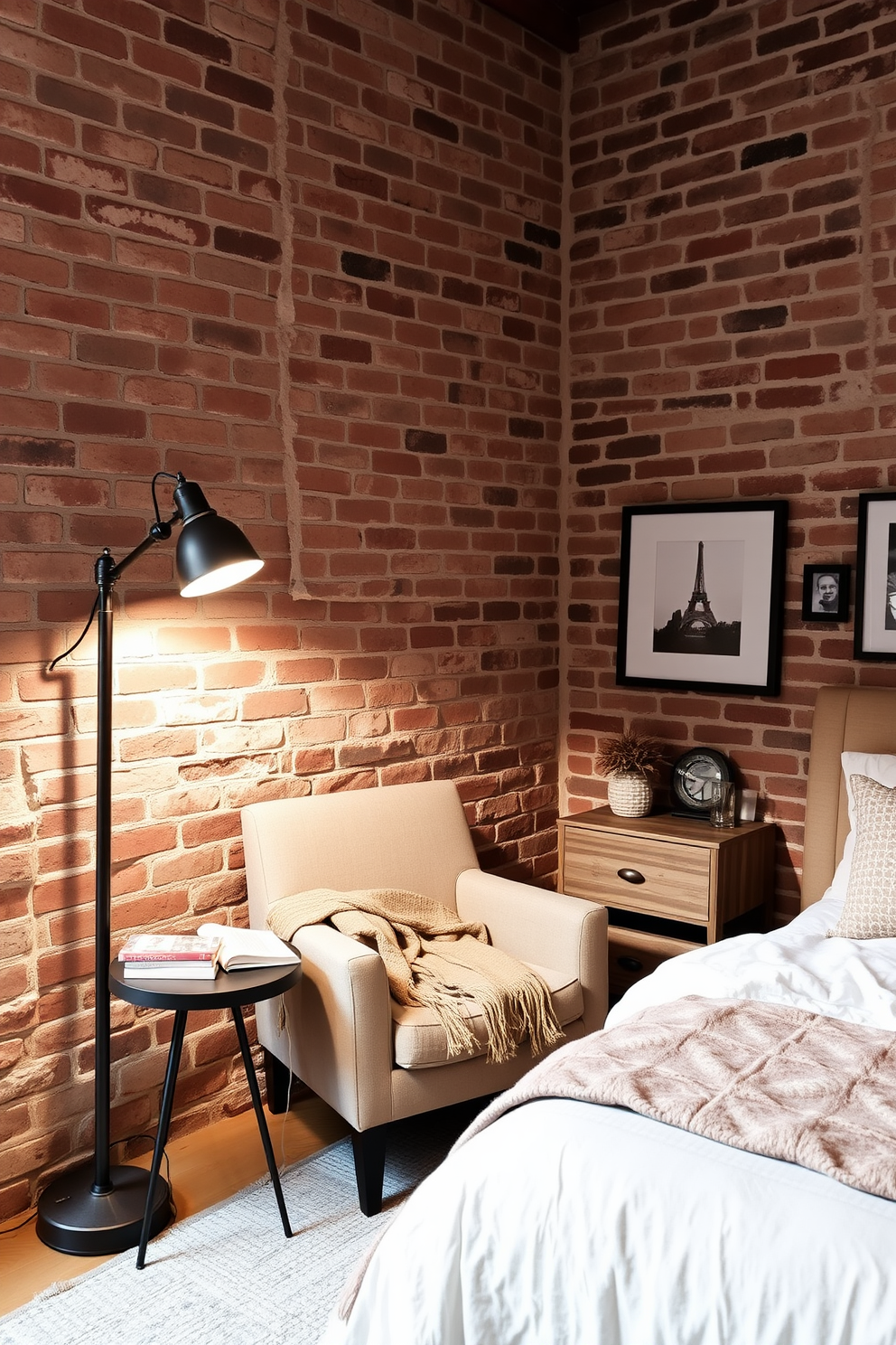 Brick Wall Bedroom Design Ideas 21