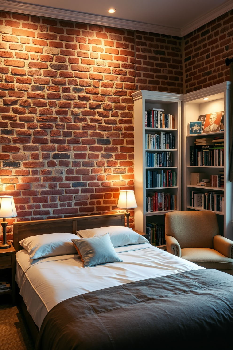 Brick Wall Bedroom Design Ideas 26