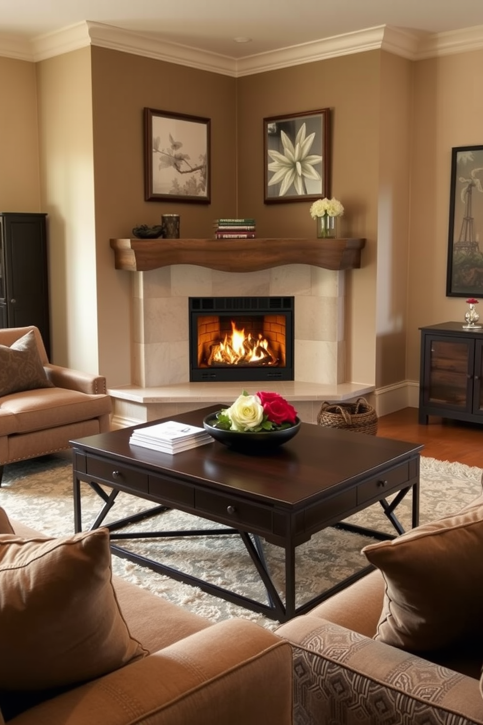 Corner Fireplace Living Room Design Ideas 14