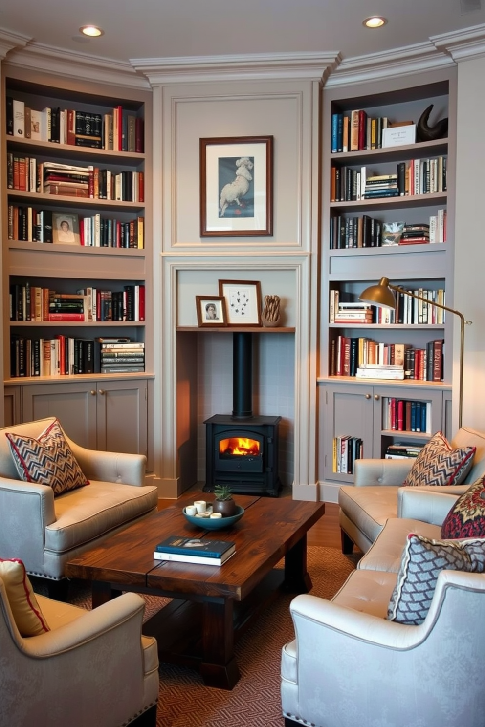 Cozy Home Library Design Ideas 16