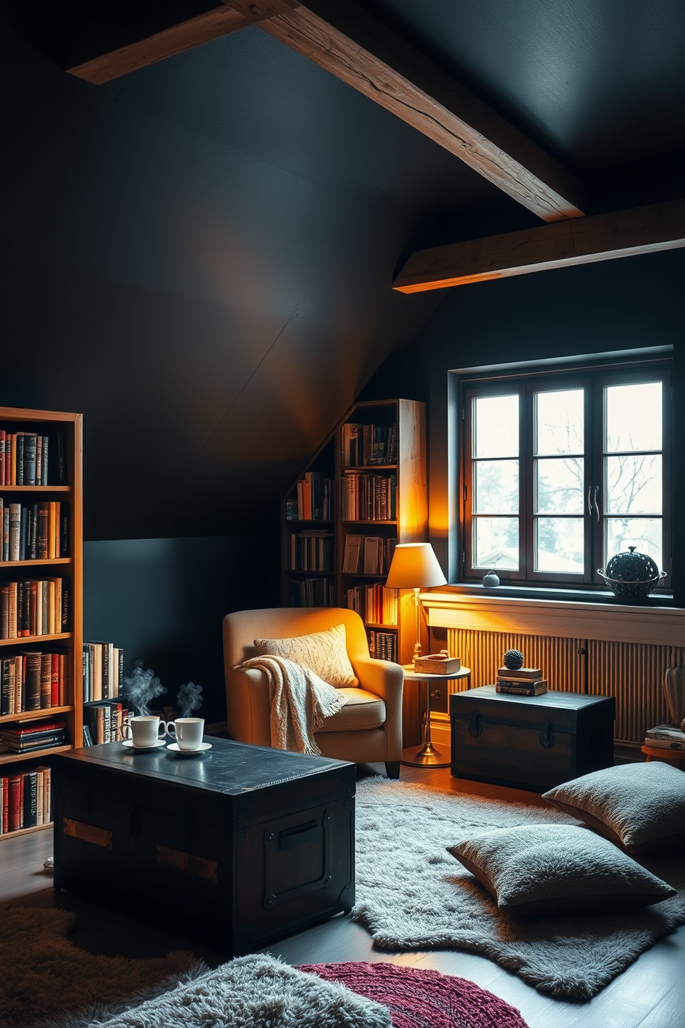 Dark Attic Room Design Ideas 1