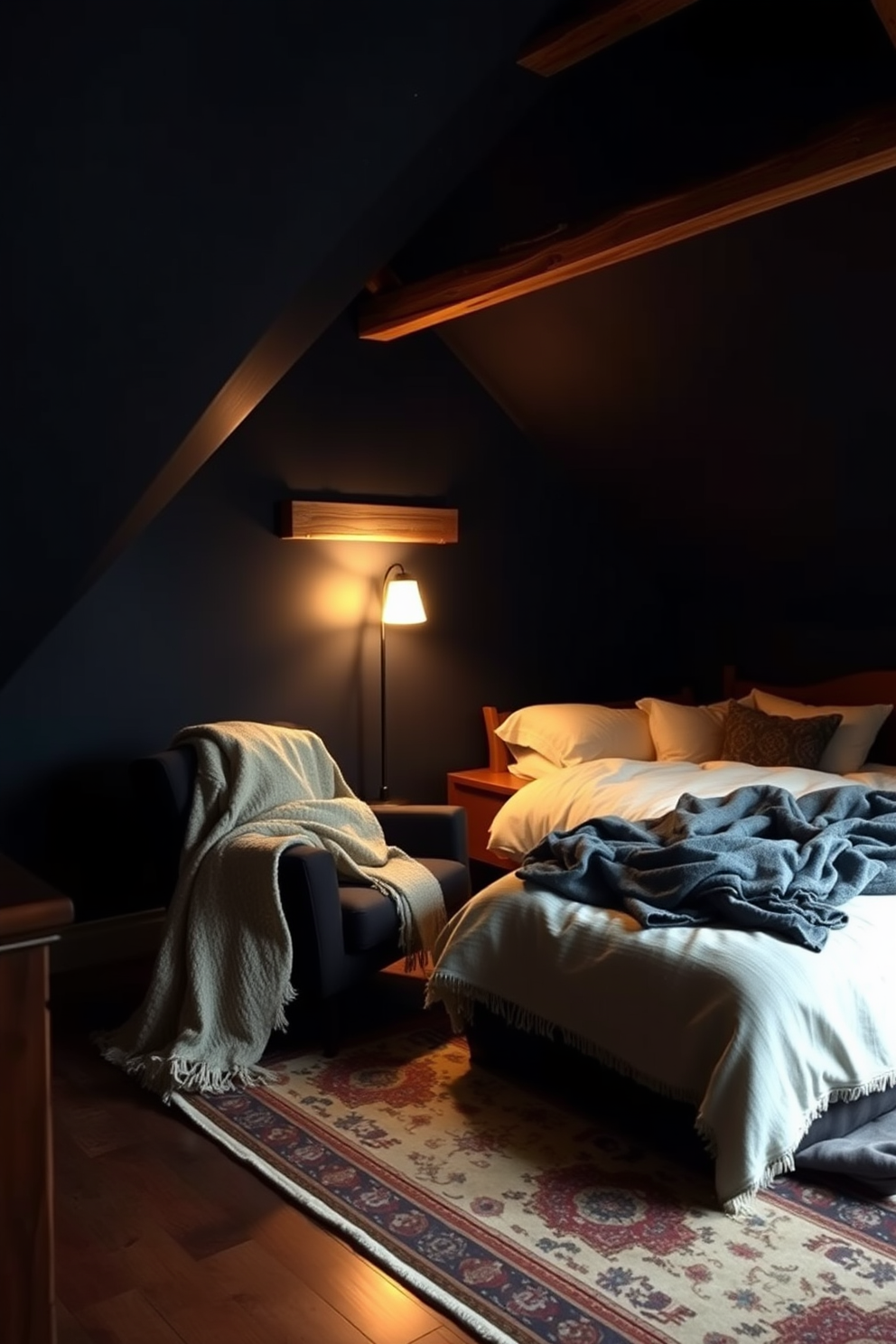 Dark Attic Room Design Ideas 26