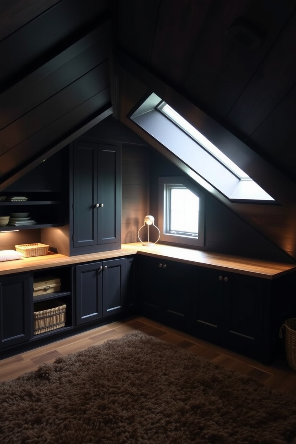 Dark Attic Room Design Ideas 29