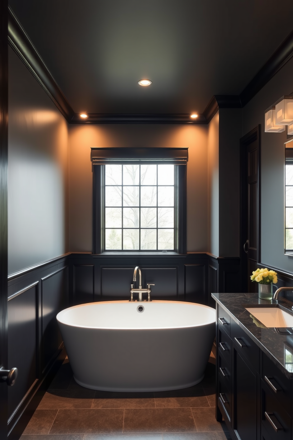 Dark Bathroom Design Ideas 24