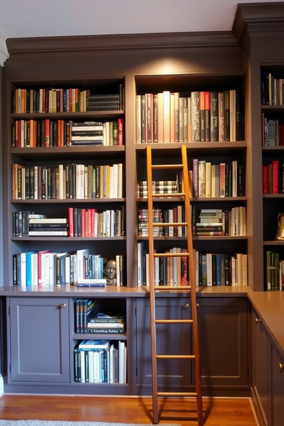 Dark Home Library Design Ideas 10