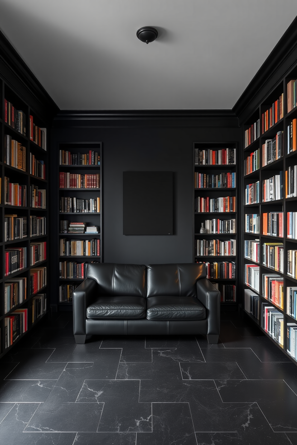 Dark Home Library Design Ideas 27