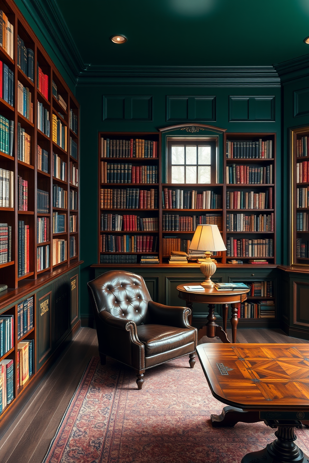 Dark Home Library Design Ideas 3