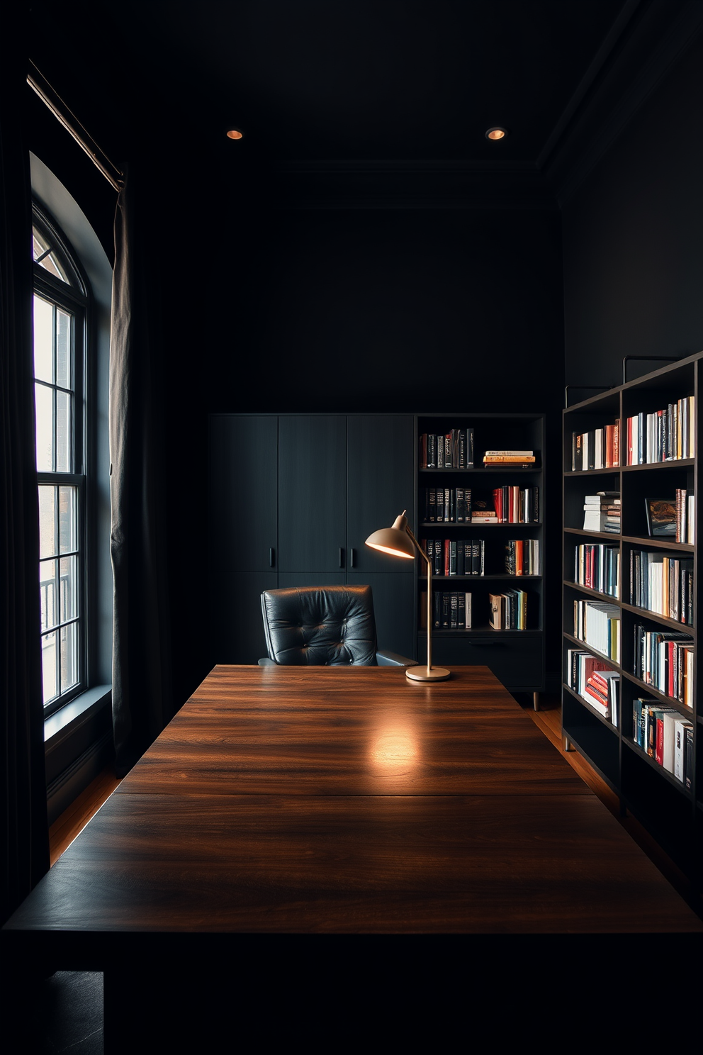 Dark Study Room Design Ideas 11