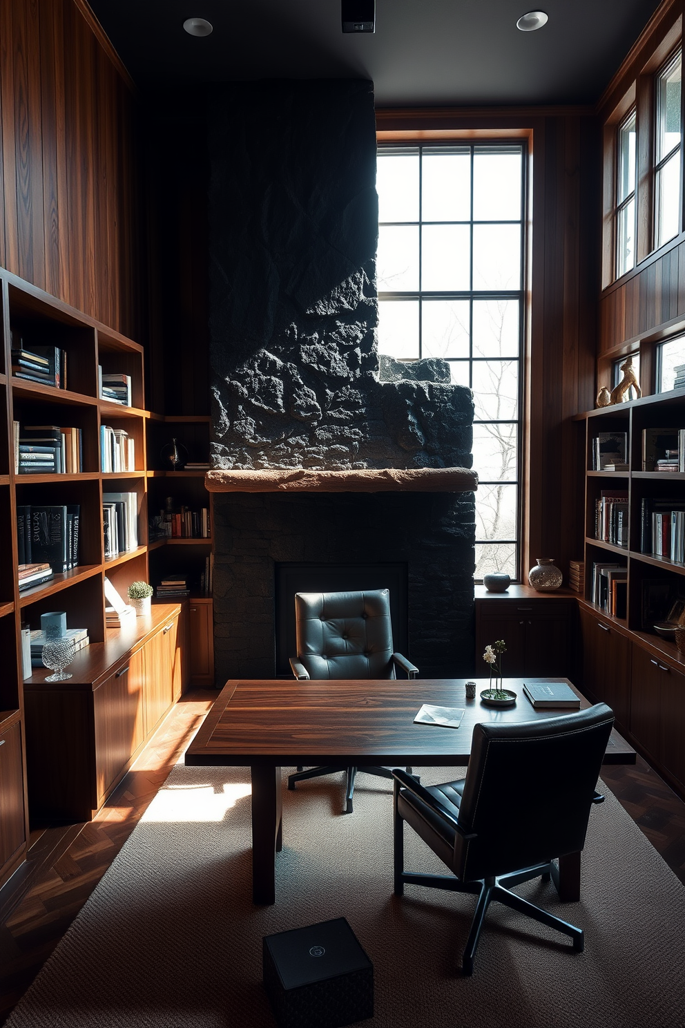 Dark Study Room Design Ideas 18