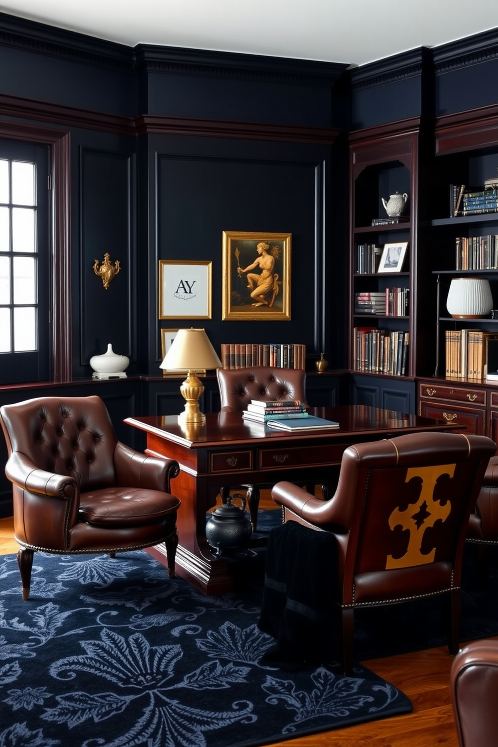 Dark Study Room Design Ideas 2