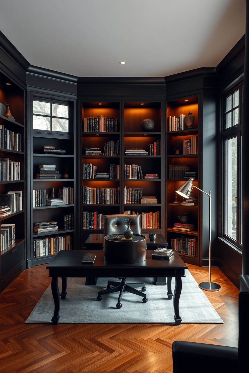 Dark Study Room Design Ideas 21