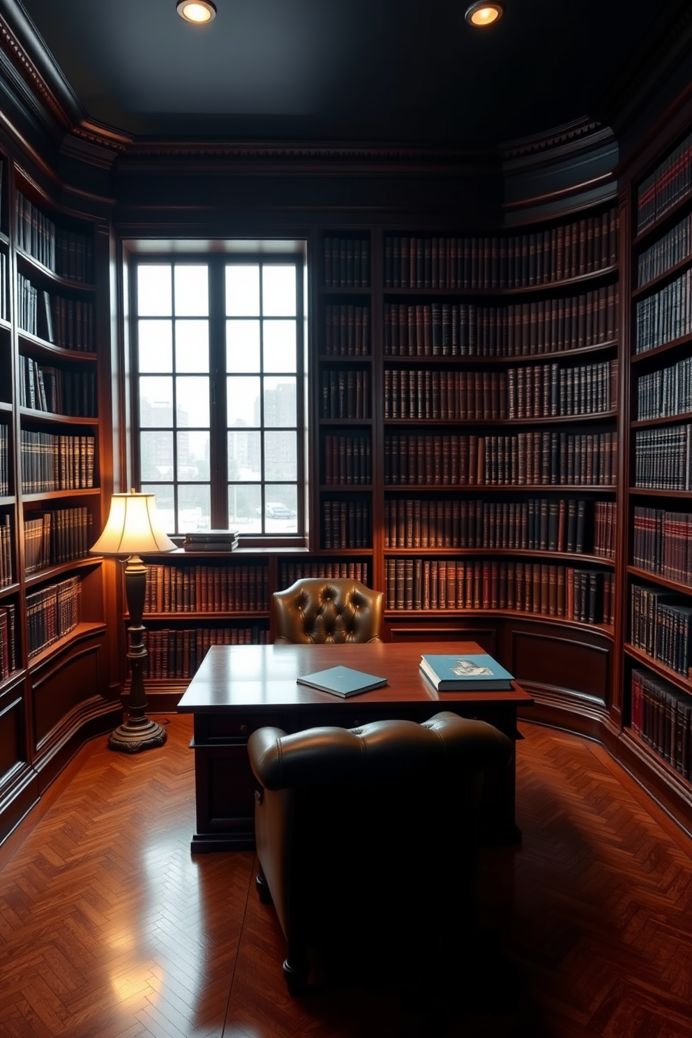 Dark Study Room Design Ideas 23