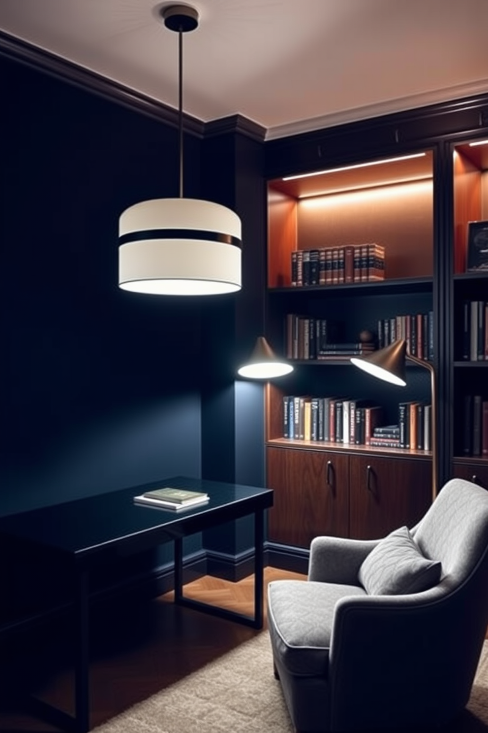 Dark Study Room Design Ideas 25