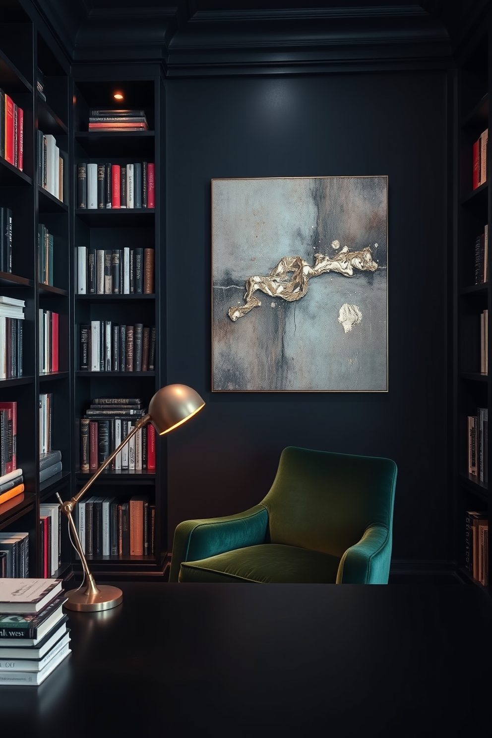 Dark Study Room Design Ideas 29