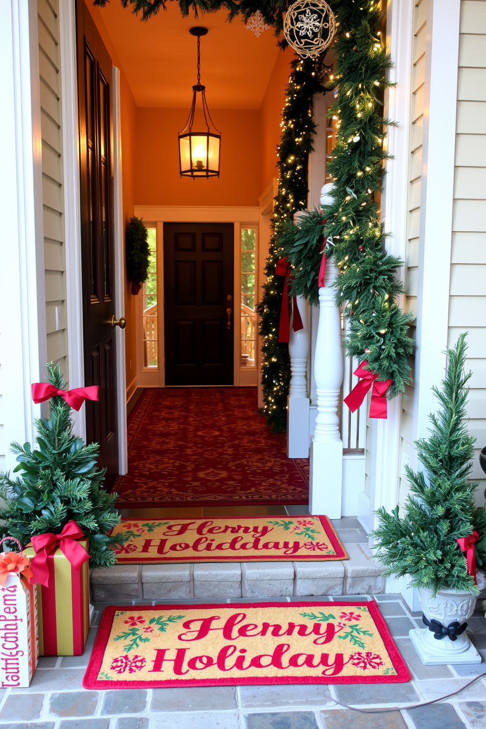 Entryway Christmas Decorating Ideas 10