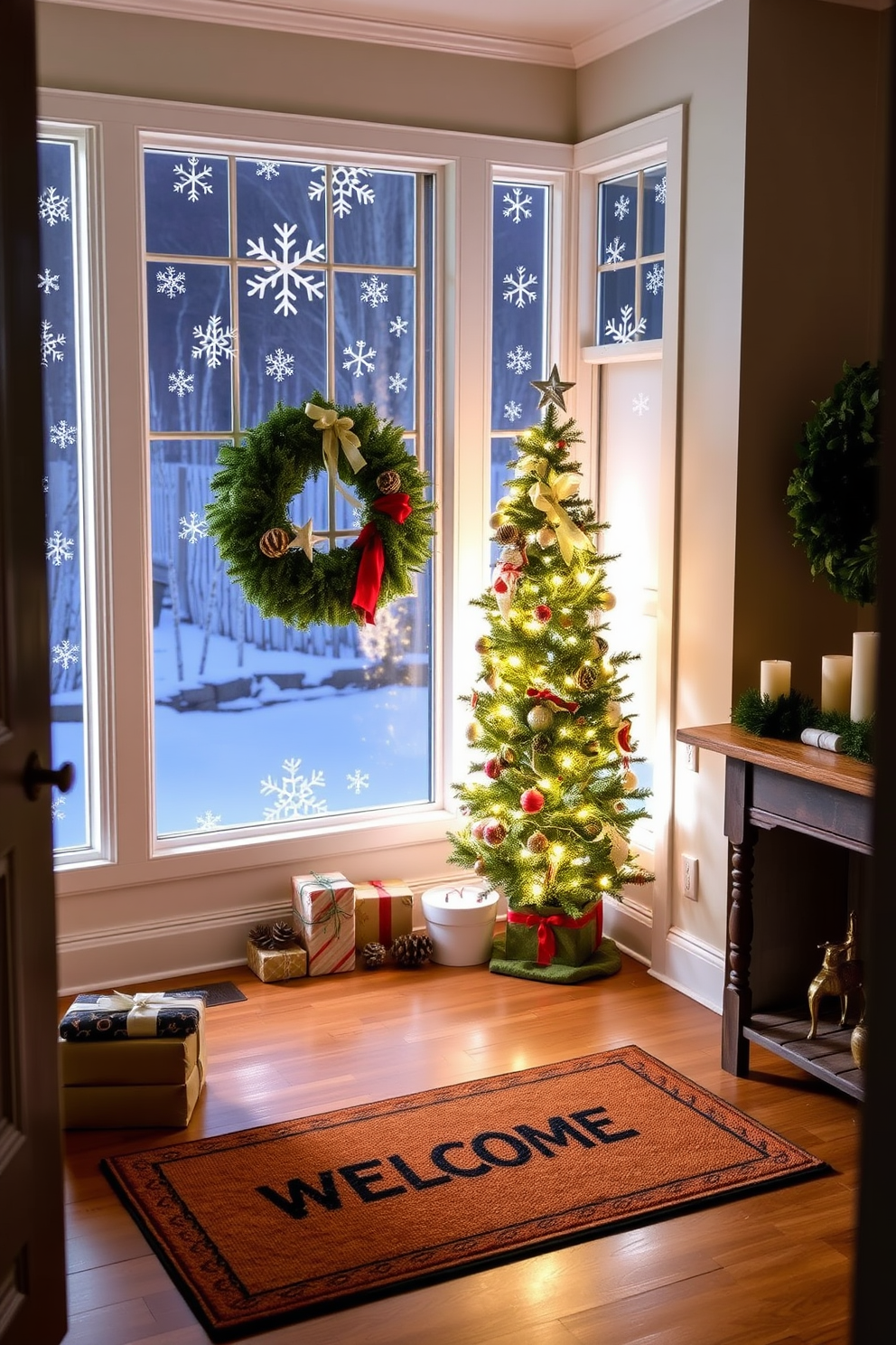 Entryway Christmas Decorating Ideas 13