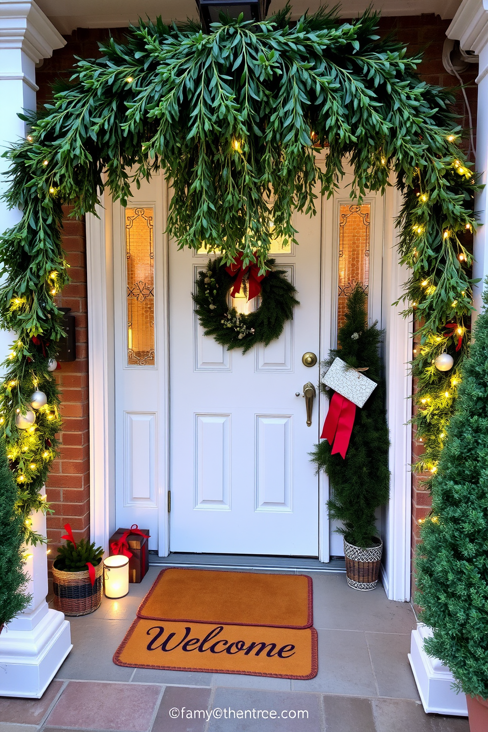 Entryway Christmas Decorating Ideas 24