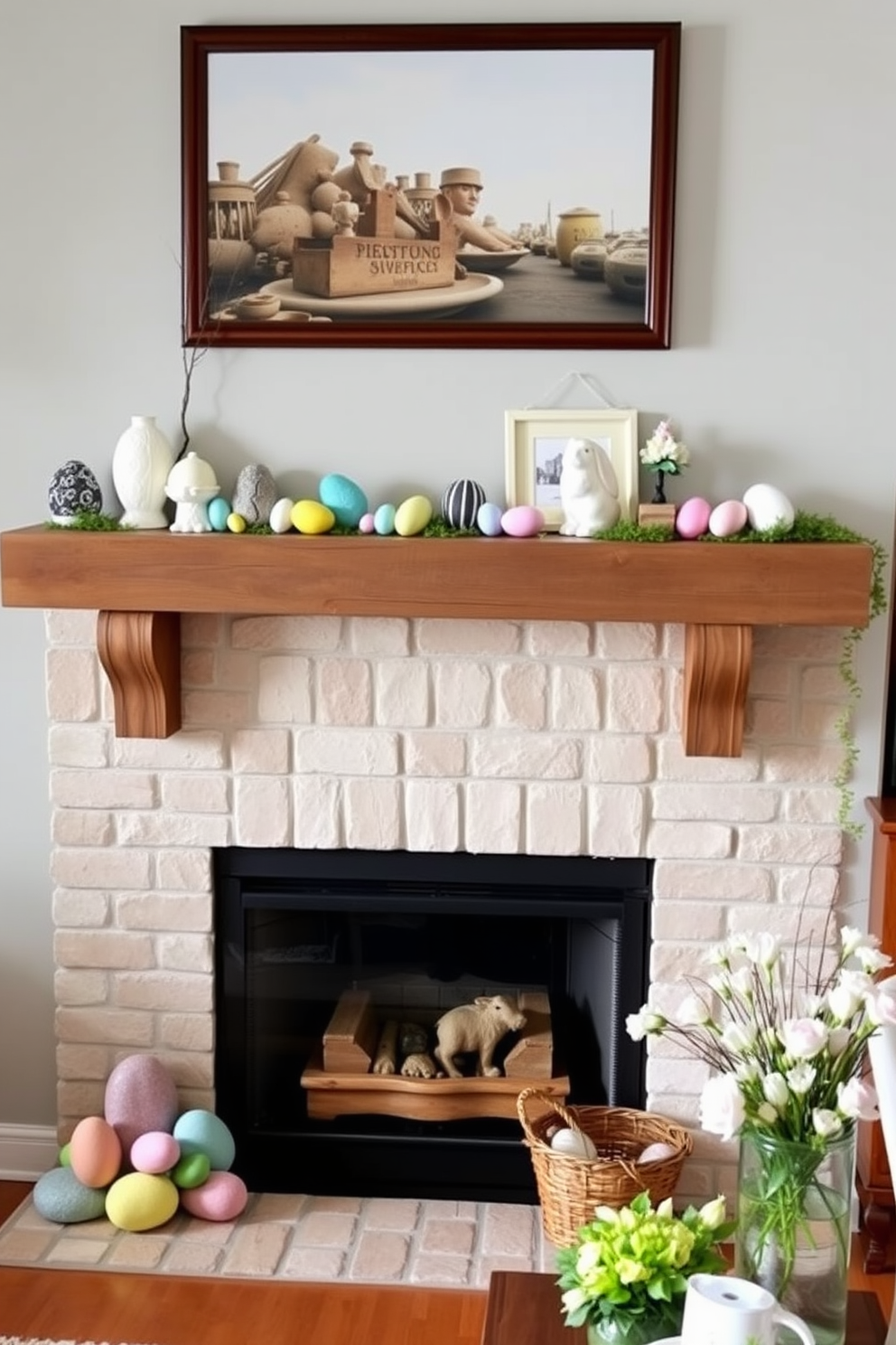 Fireplace Easter Decorating Ideas 19