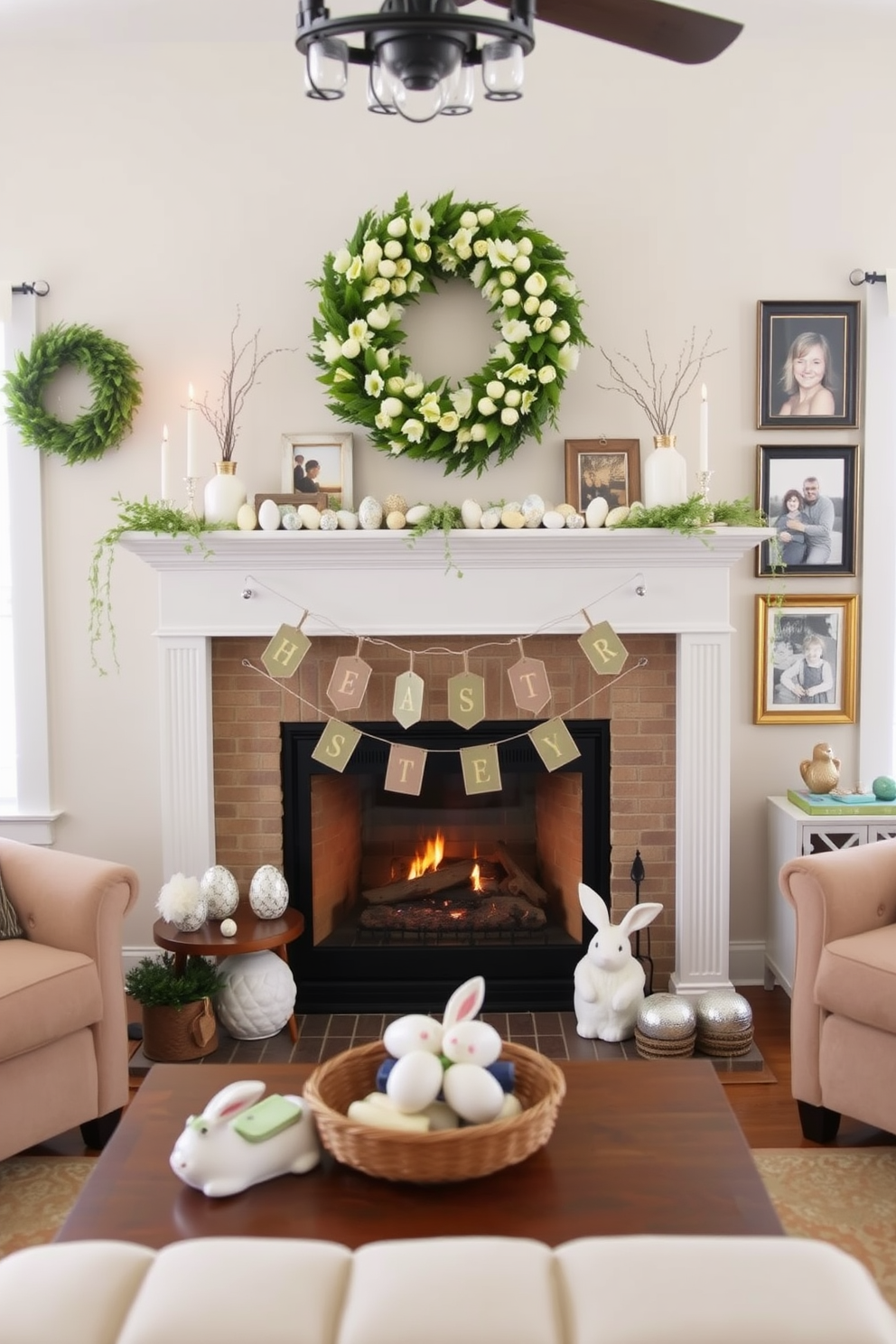 Fireplace Easter Decorating Ideas 21