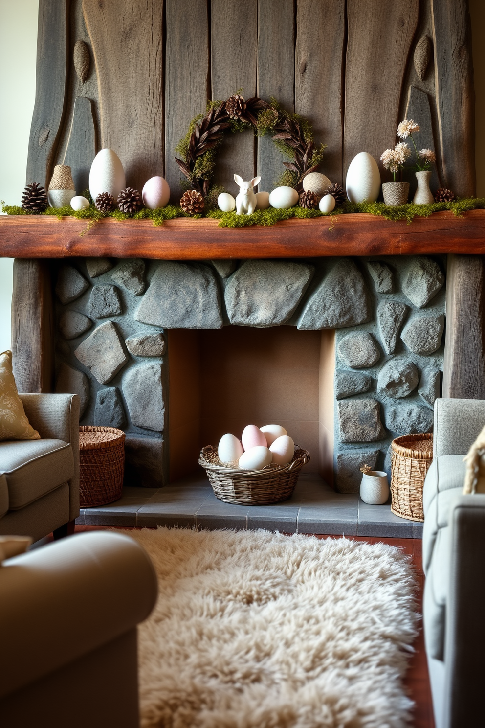 Fireplace Easter Decorating Ideas 27