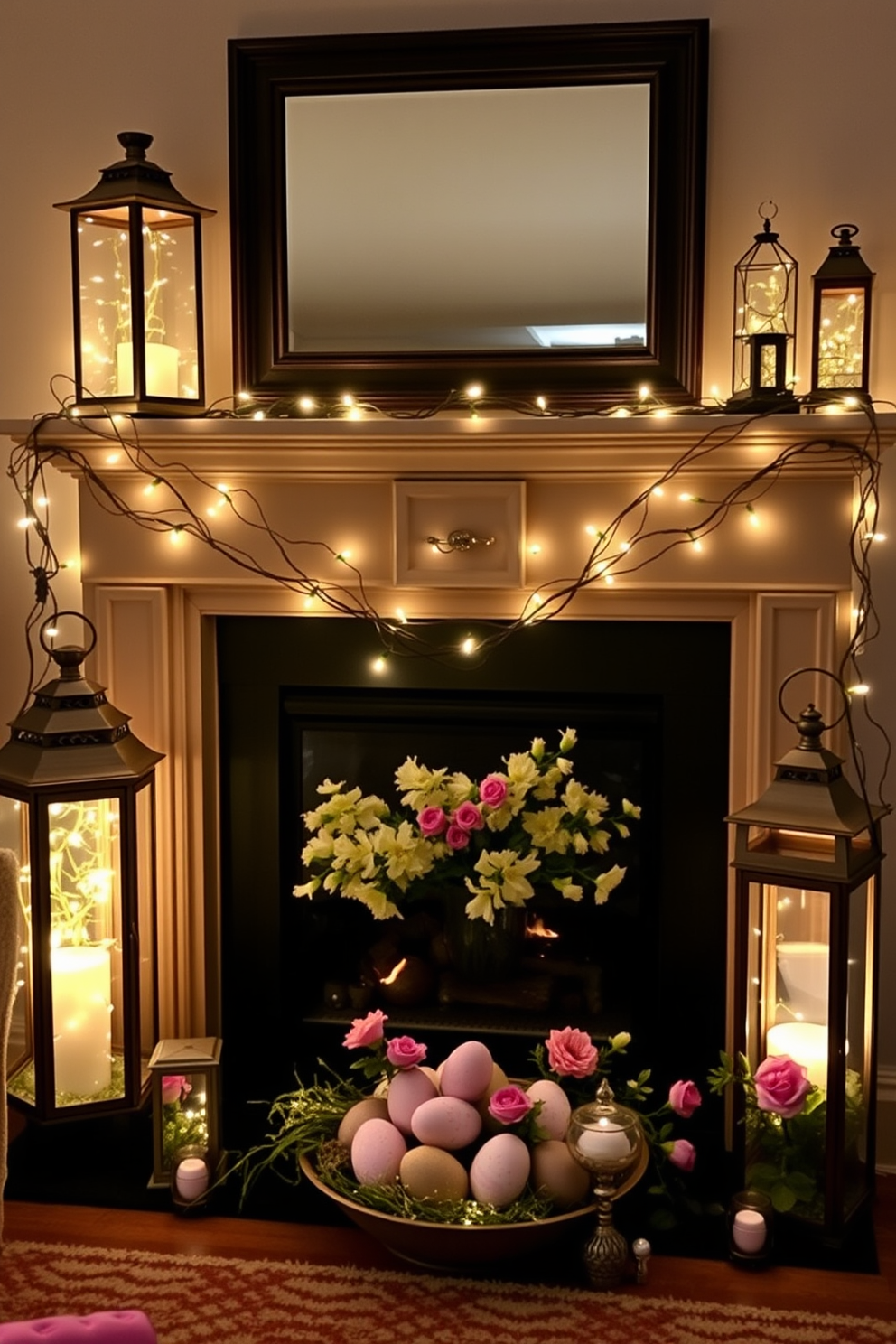 Fireplace Easter Decorating Ideas 30