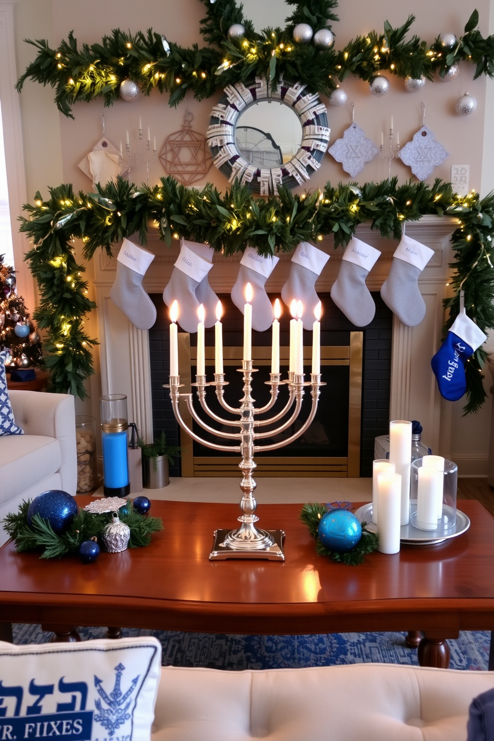 Fireplace Hanukkah Decorating Ideas 1