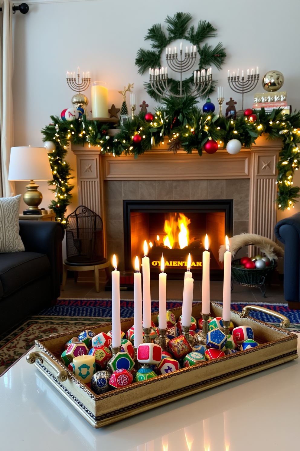 Fireplace Hanukkah Decorating Ideas 14