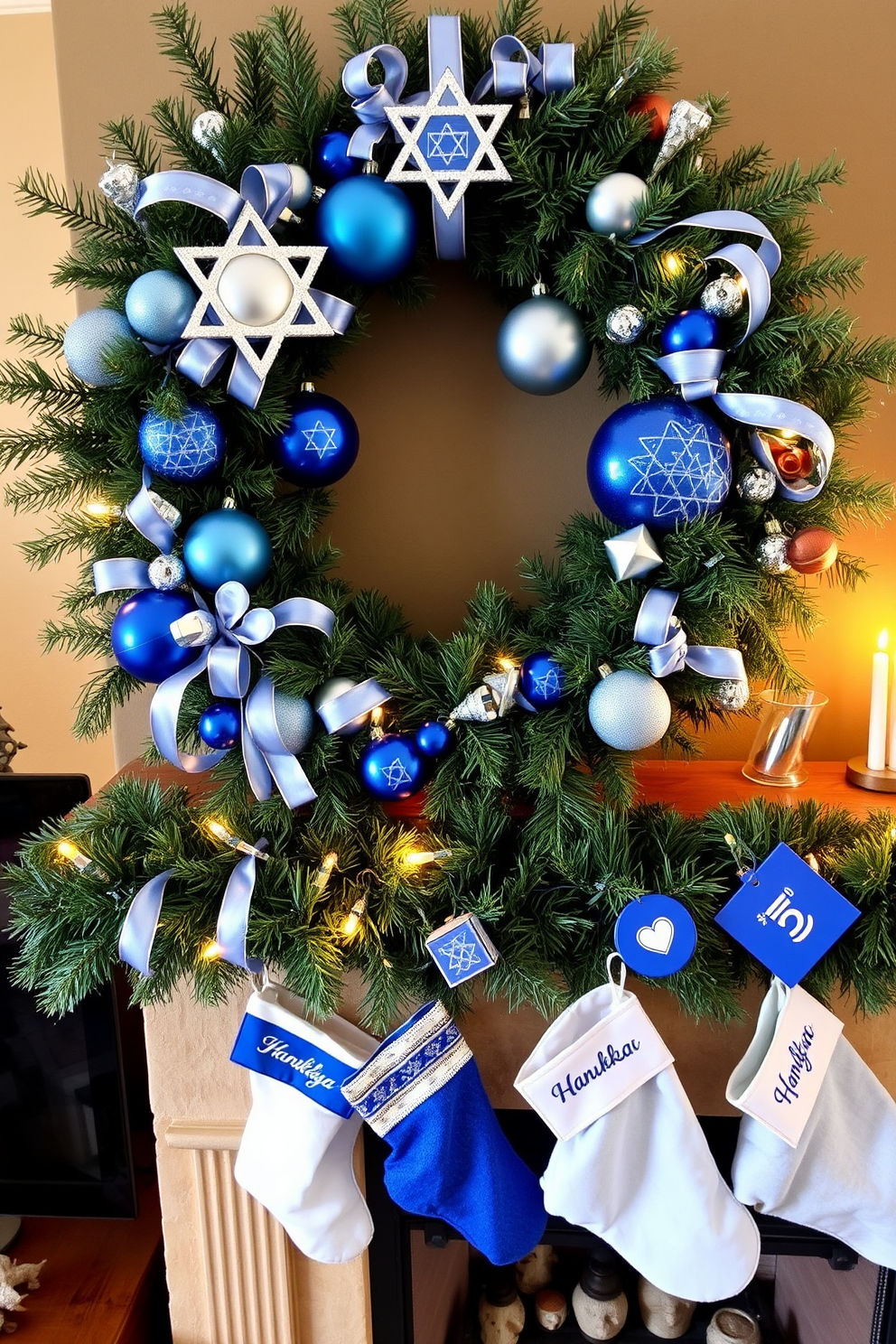 Fireplace Hanukkah Decorating Ideas 15