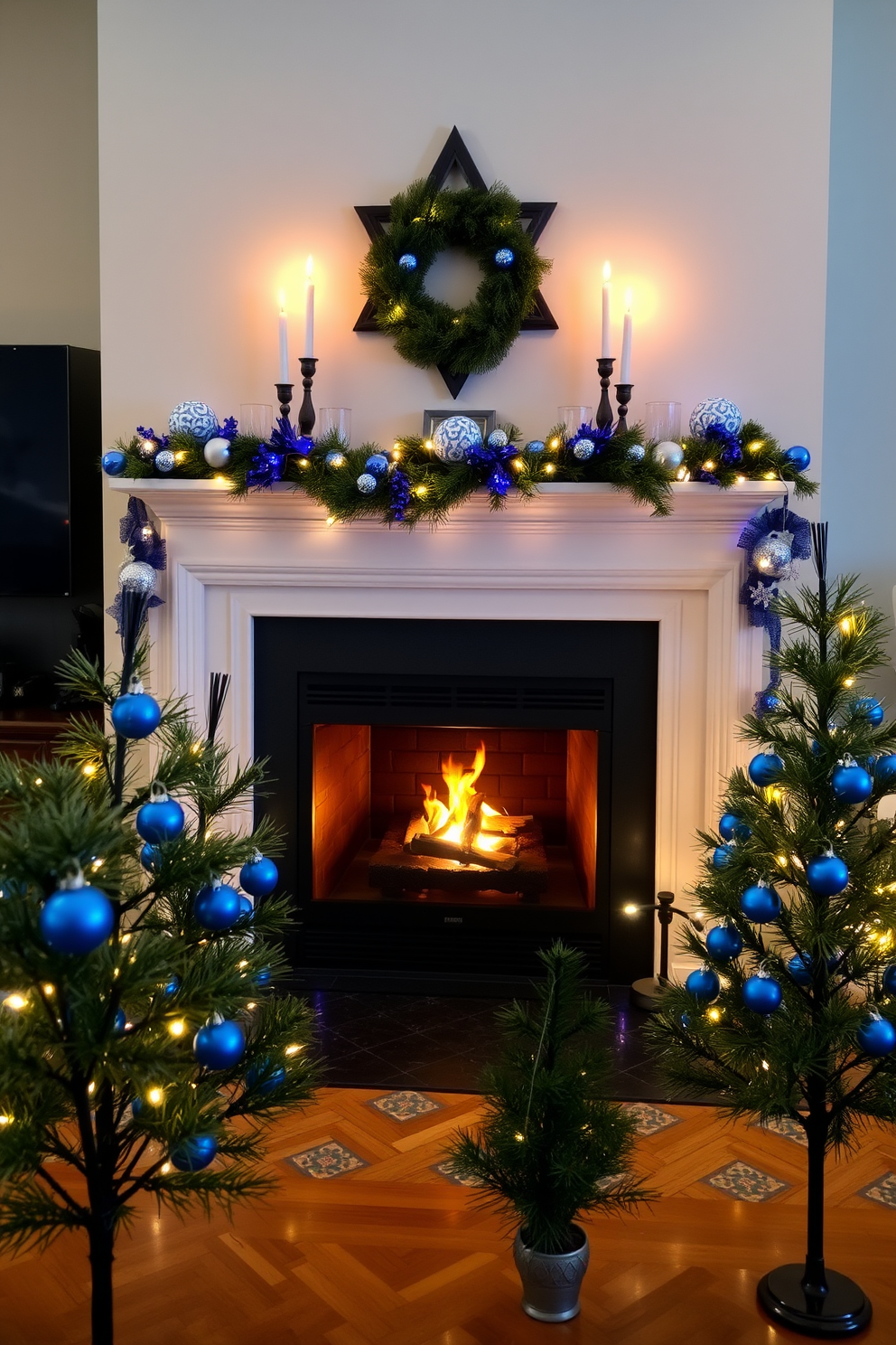 Fireplace Hanukkah Decorating Ideas 16