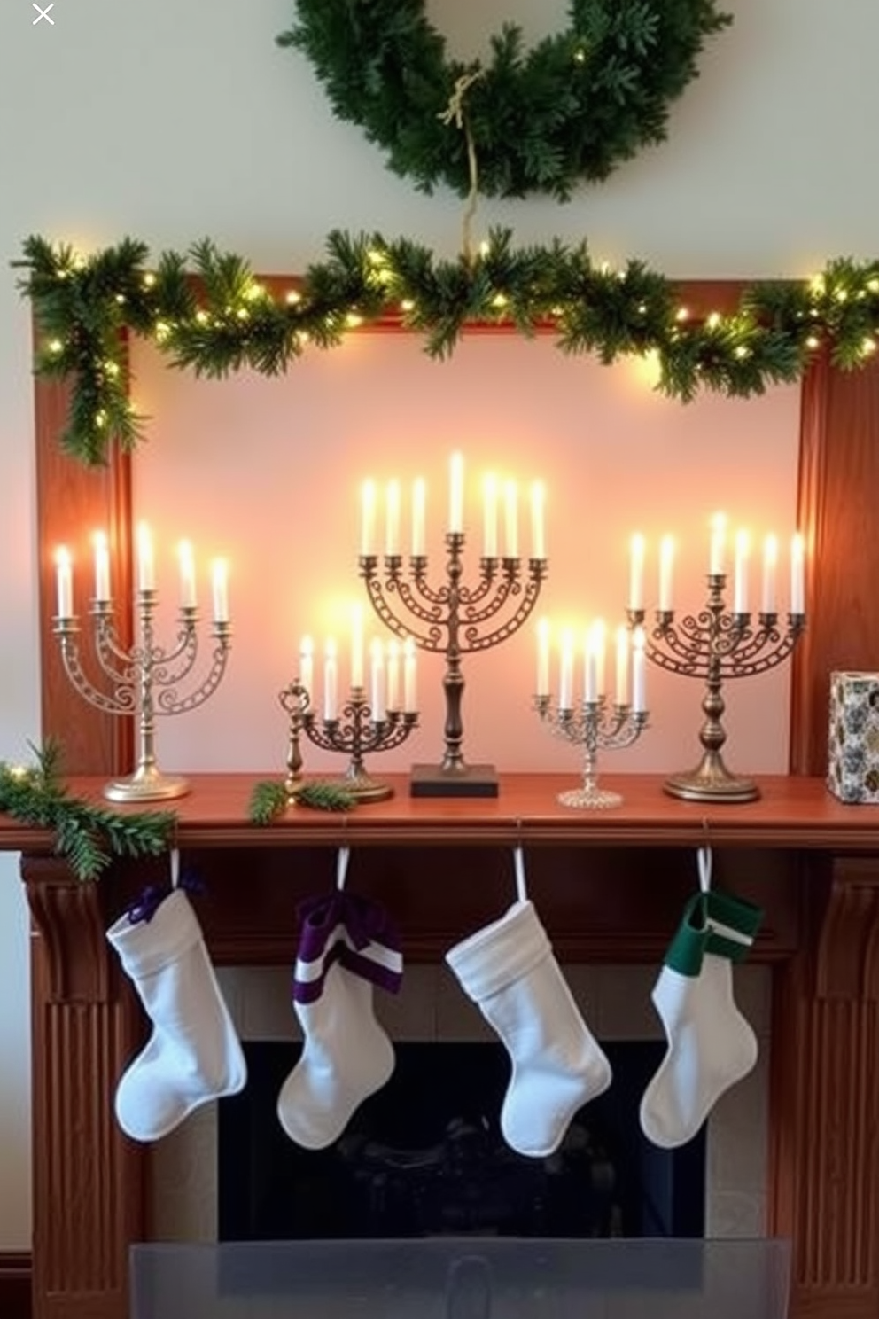 Fireplace Hanukkah Decorating Ideas 23