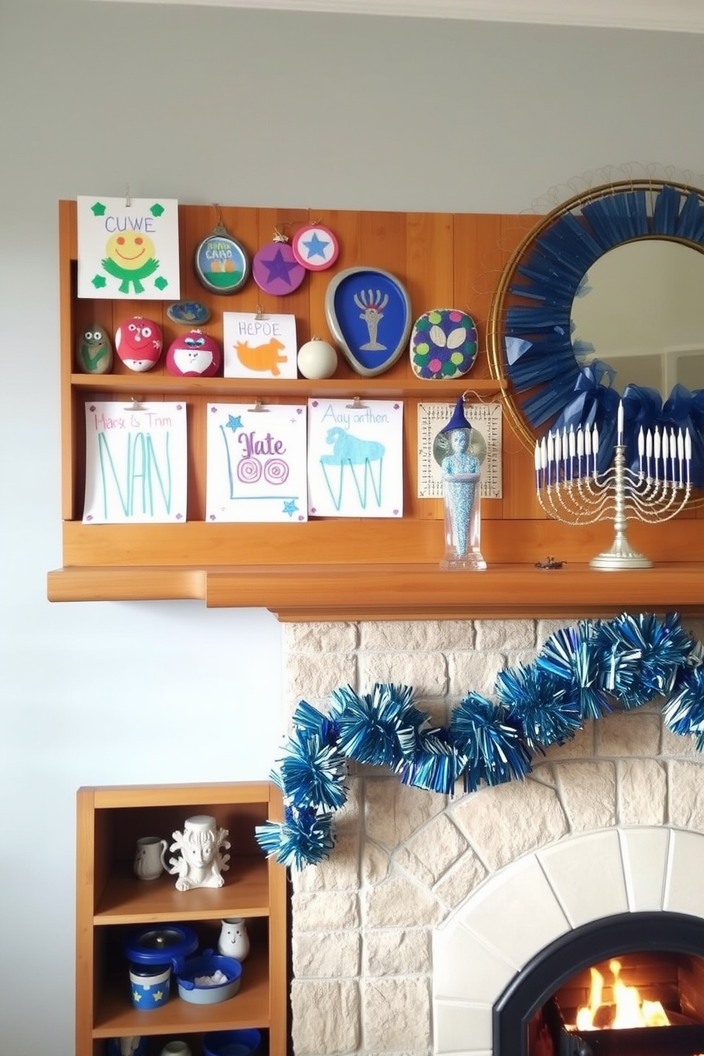 Fireplace Hanukkah Decorating Ideas 24