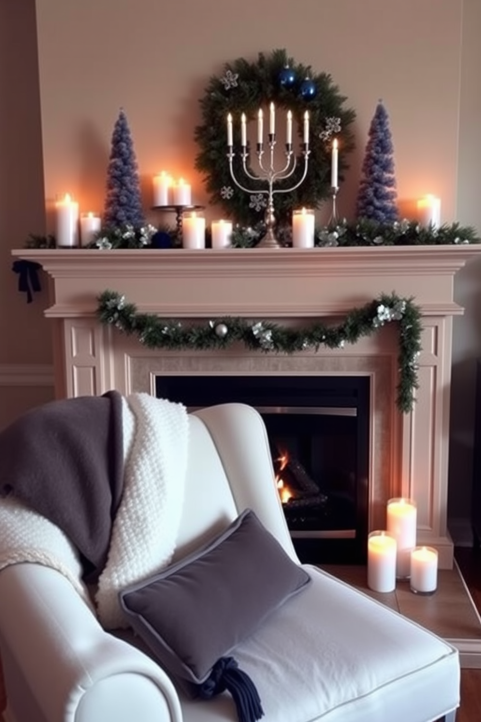 Fireplace Hanukkah Decorating Ideas 25