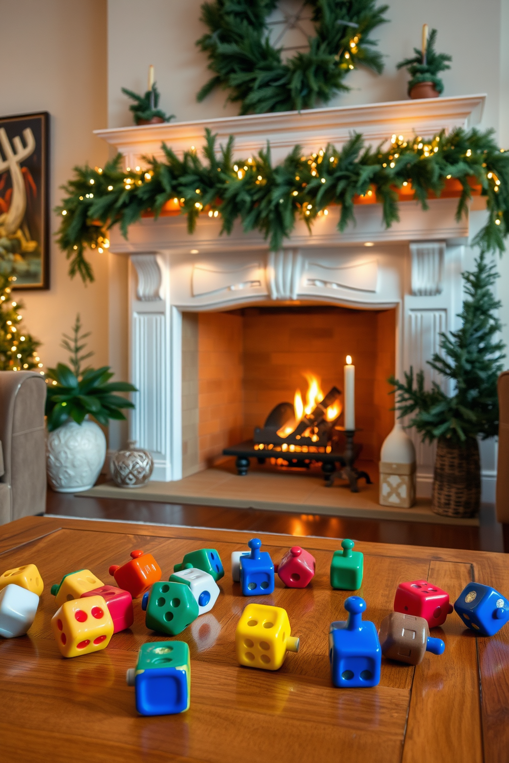 Fireplace Hanukkah Decorating Ideas 26