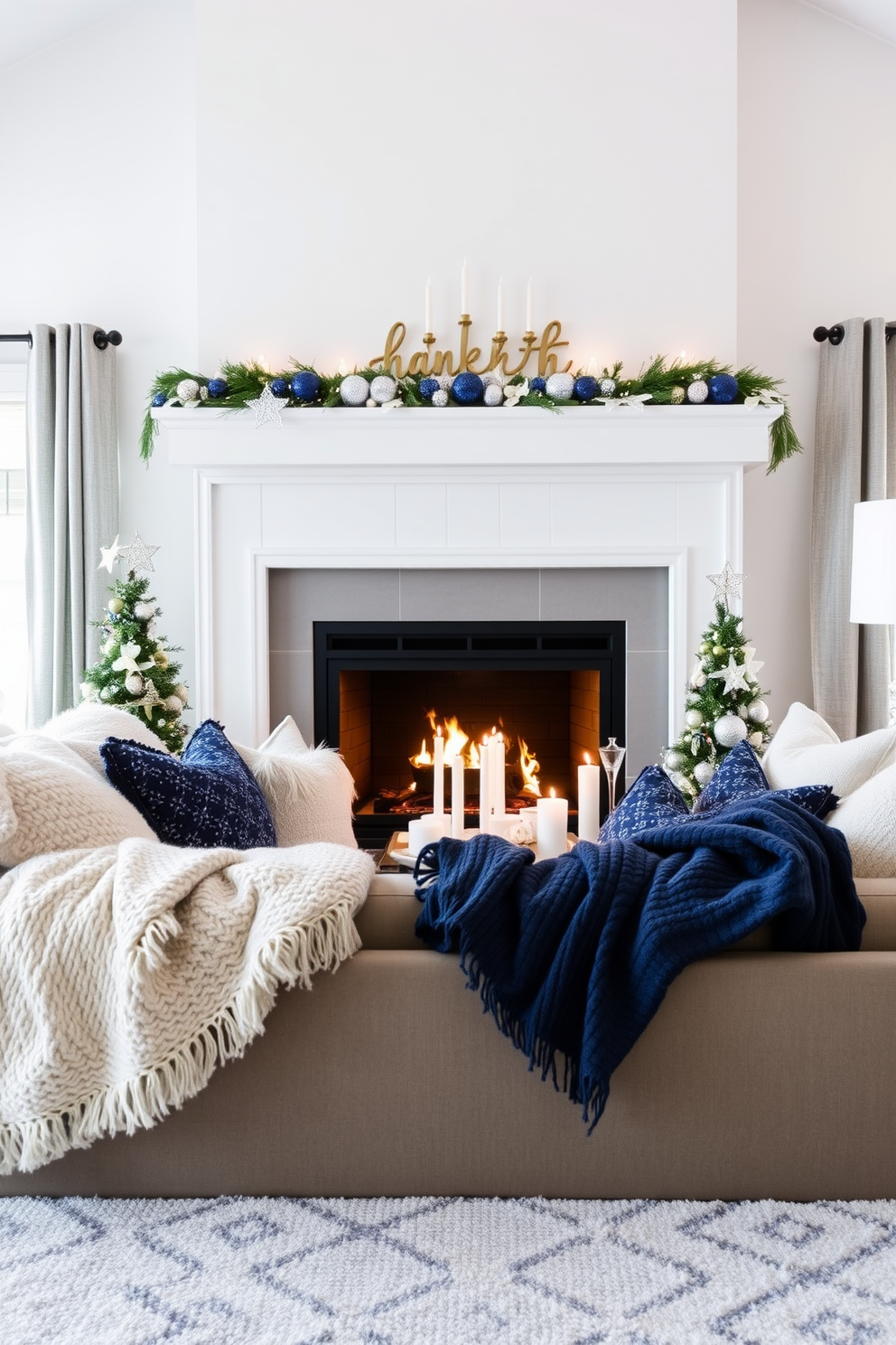 Fireplace Hanukkah Decorating Ideas 27