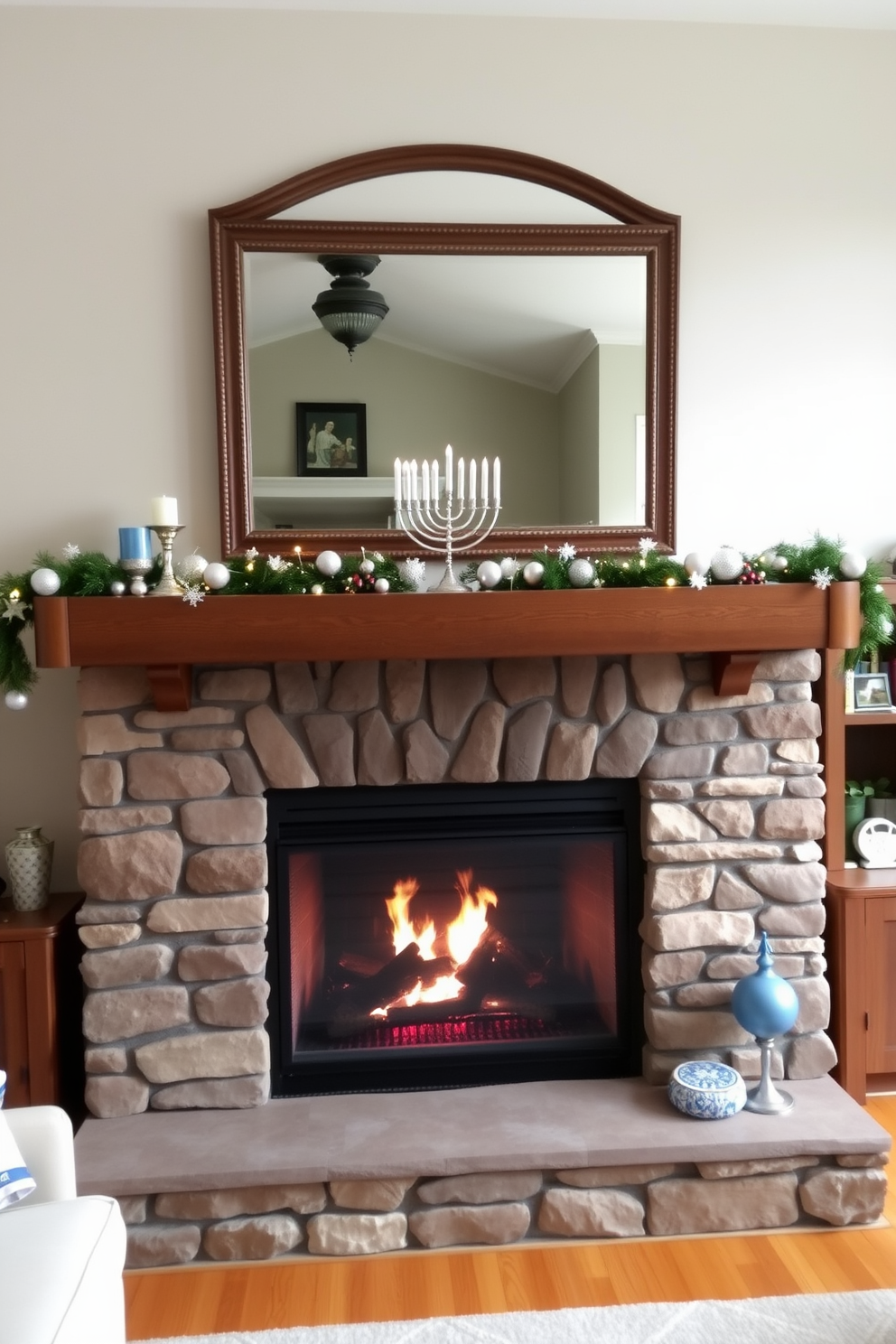 Fireplace Hanukkah Decorating Ideas 28