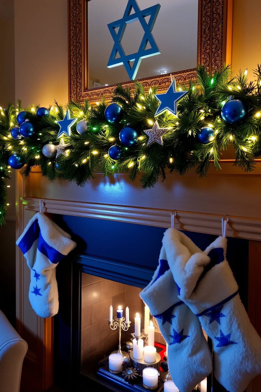 Fireplace Hanukkah Decorating Ideas 6