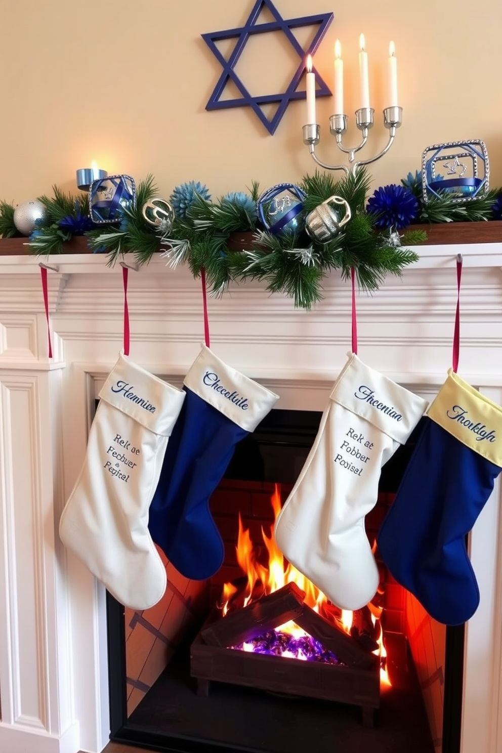 Fireplace Hanukkah Decorating Ideas 7