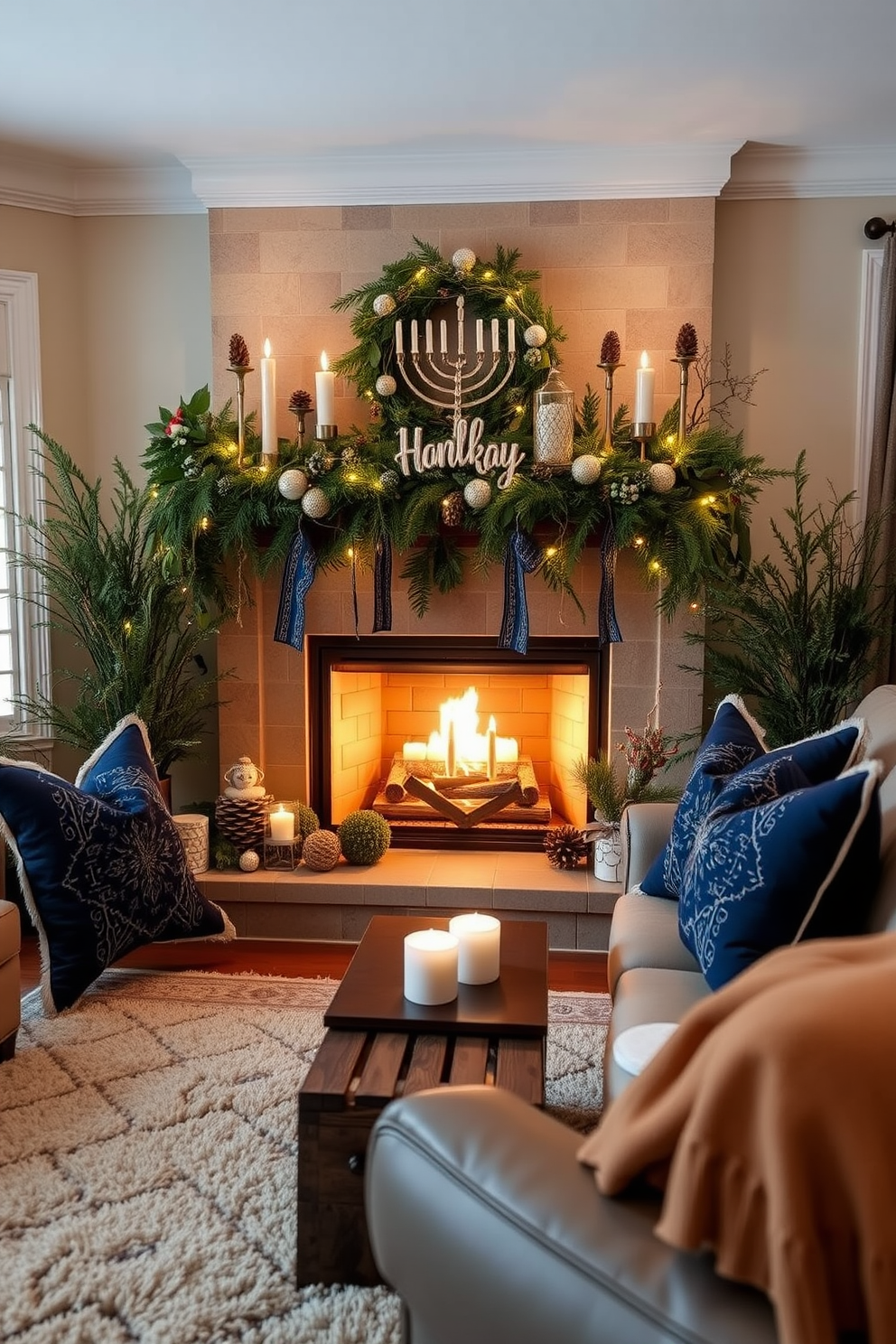 Fireplace Hanukkah Decorating Ideas 9