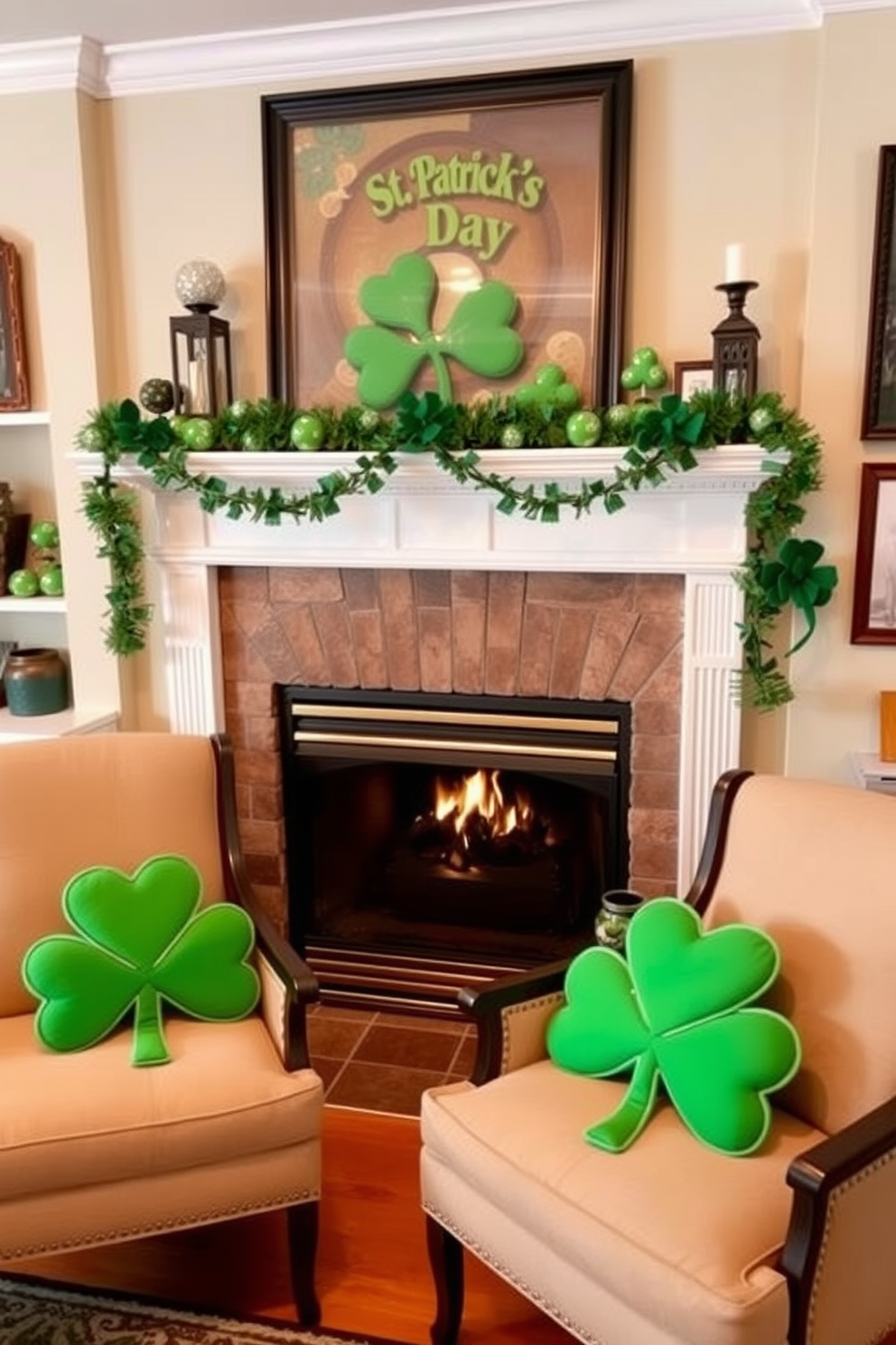 Fireplace St Patricks Day Decorating Ideas 17