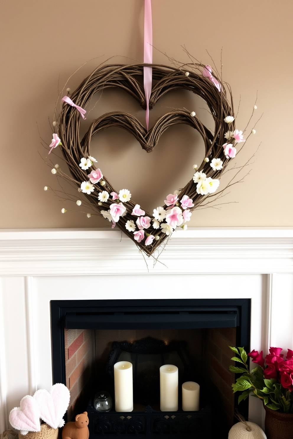 Fireplace Valentines Day Decorating Ideas 10